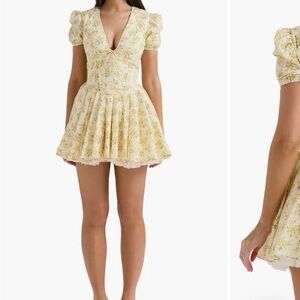 House of CB Imani Yellow Floral Mini Dress